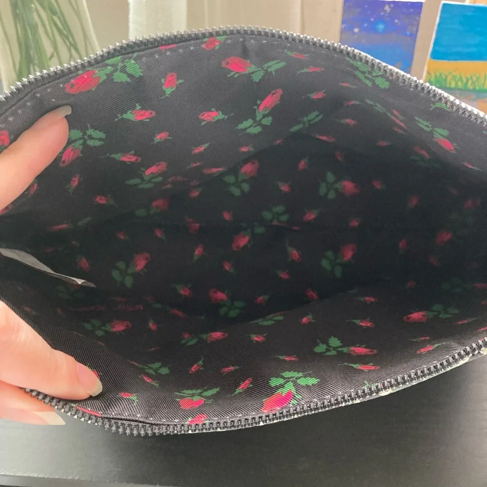 Betsey Johnson Black Floral Polka Dot Clutch - Picture 6 of 6